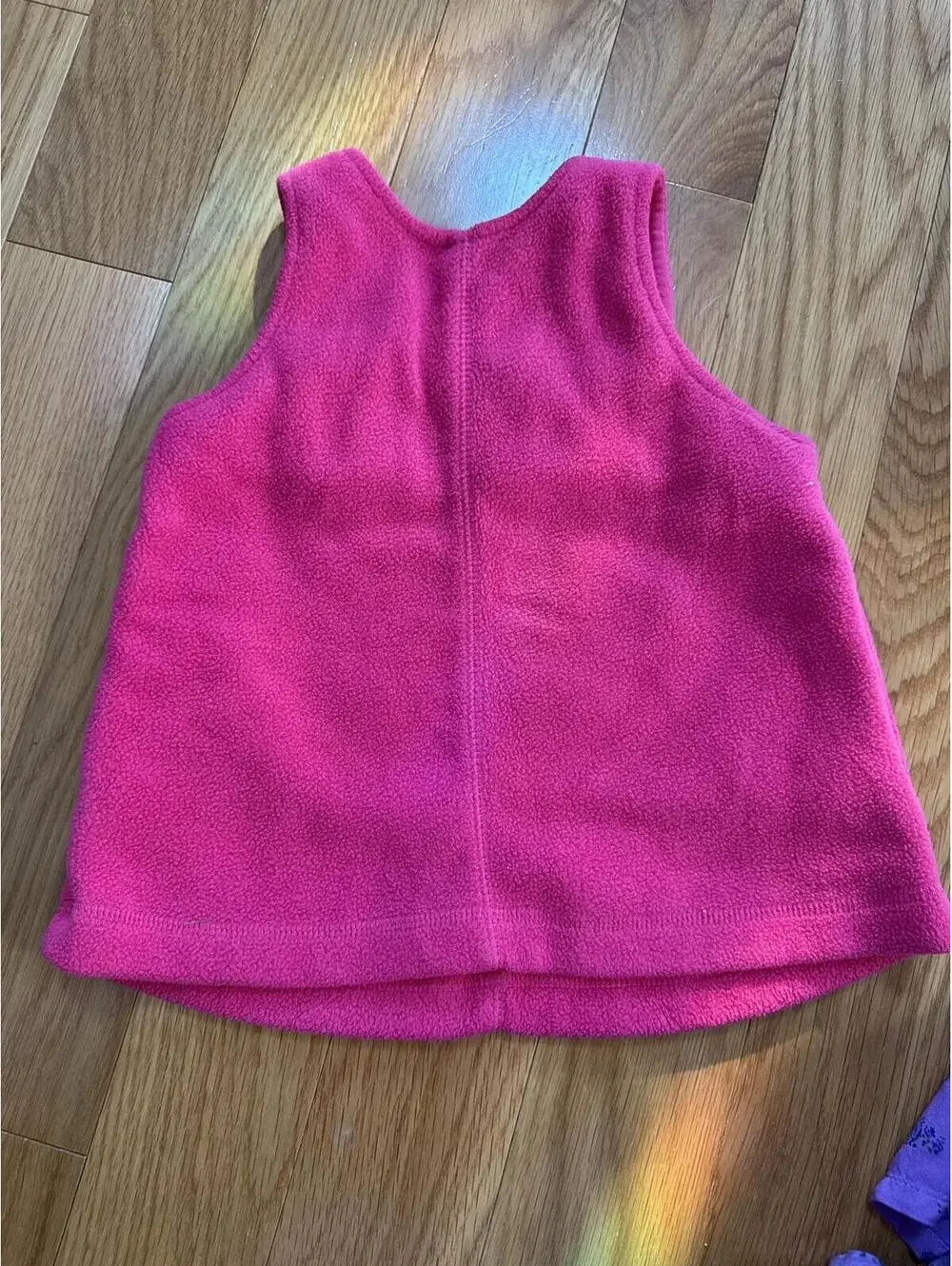 Vintage Gymboree Rainbow Tag Fleece Jumper Dress with Floral Embroidery